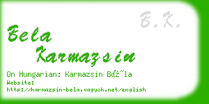 bela karmazsin business card